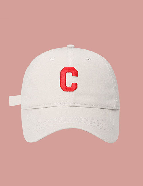 Fashion White Cotton C Standard Baseball Cap