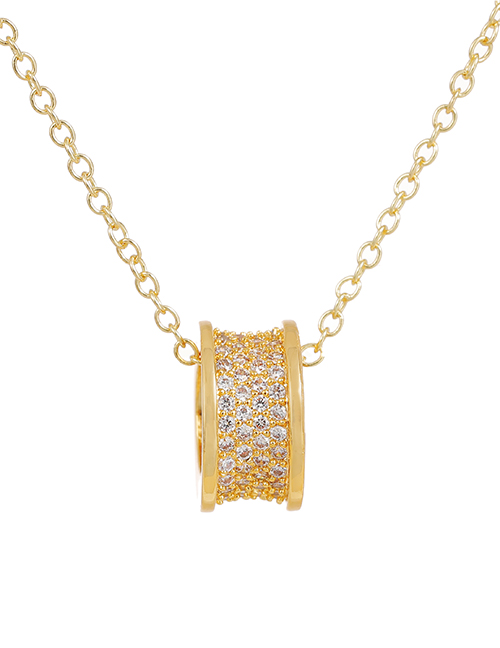 Fashion Gold Copper Inlaid Zircon Ring Necklace