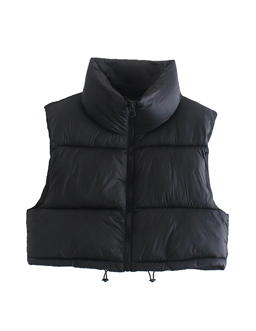 Fashion Black Short Quilted Vest