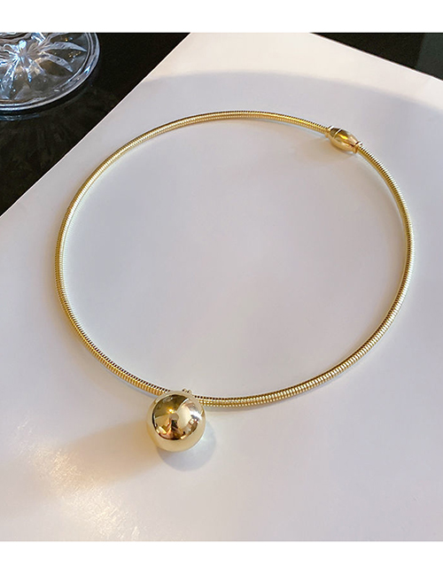 Fashion Gold Color Titanium Steel Ball Necklace