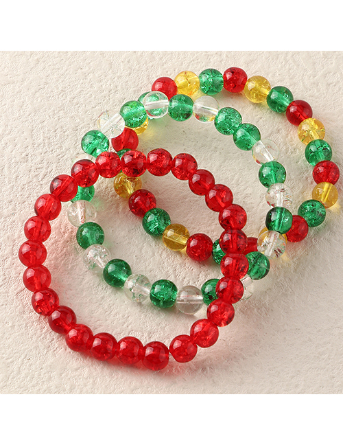 Fashion Suit Christmas Stained Glass Beaded Bracelet