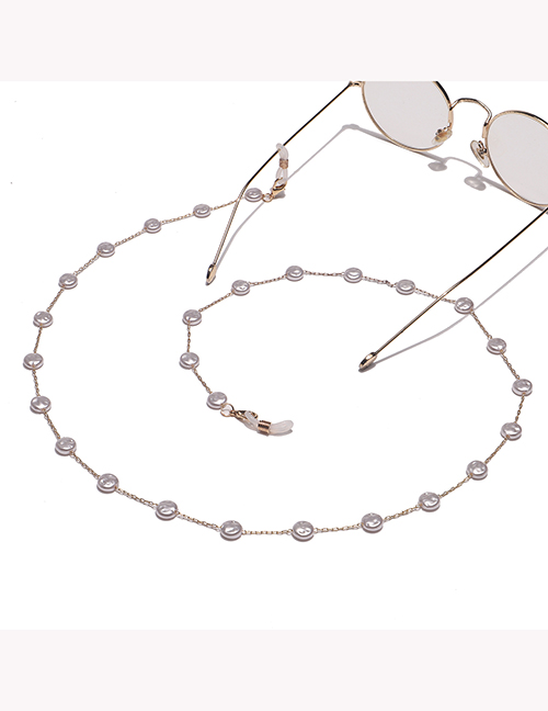 Fashion Gold Color Metal Round Pearl Glasses Chain