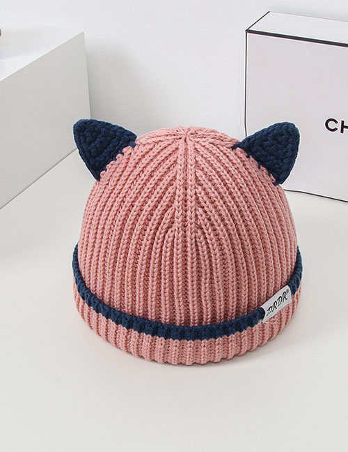 Fashion Pink Wool Knitted Baby Cap