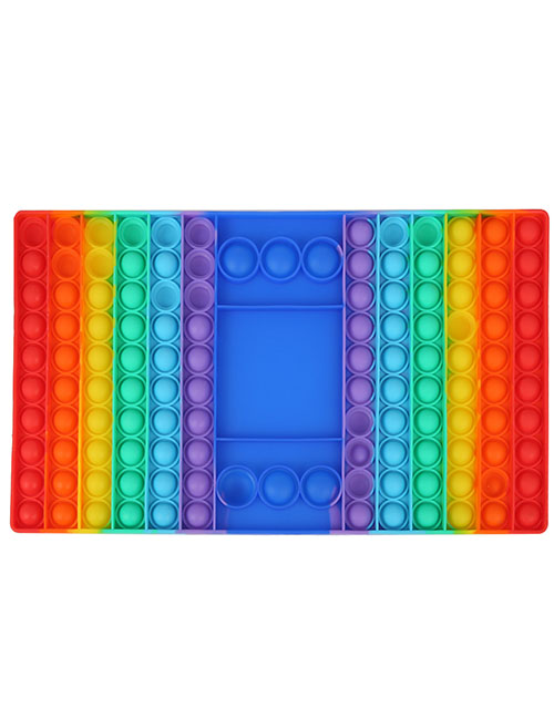 Fashion Rainbow Checkerboard Rainbow Decompression Press Toy