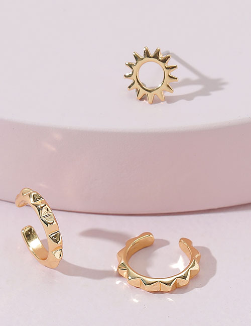 Fashion Gold Color Metal Geometric Earrings Set