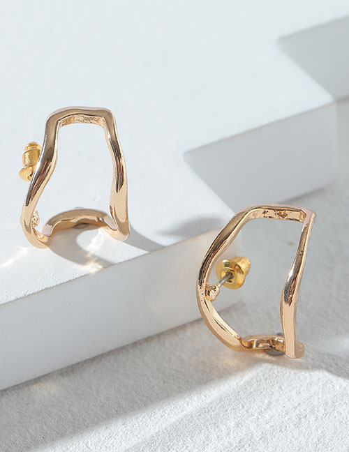Fashion Gold Color Irregular Metal Geometric Earrings