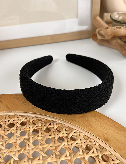 Fashion Black Striped Sponge Wide Brim Headband