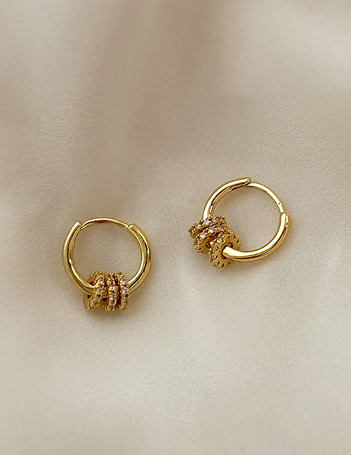Fashion Gold Color Alloy Diamond-studded Geometric Earrings
