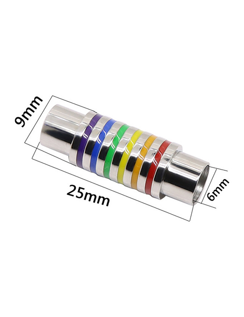Fashion Six-color Rainbow 5mm Hole Titanium Steel Magnet Buckle Accessories