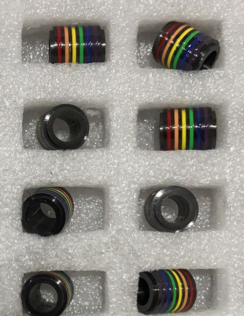 Fashion Black Titanium Steel Cylindrical Six-color Rainbow Roller Accessories
