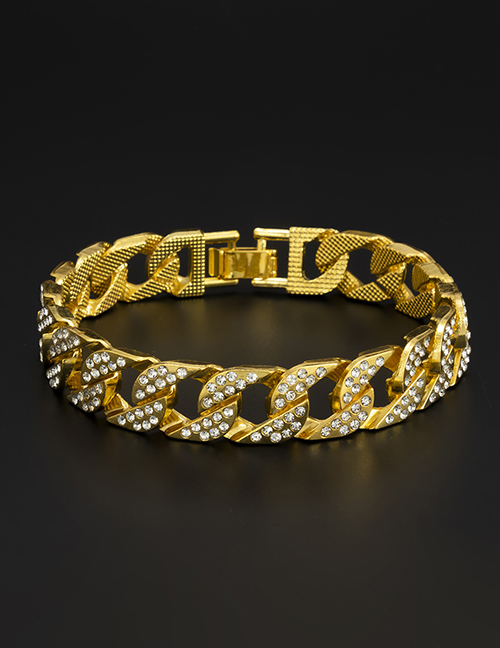 Fashion Gold Color-bracelet Alloy Full Diamond Chain Bracelet