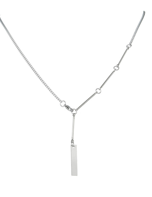 Fashion Silver Color Titanium Steel Bamboo Necklace