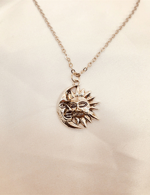 Fashion Silver Color Alloy Sun Moon Necklace