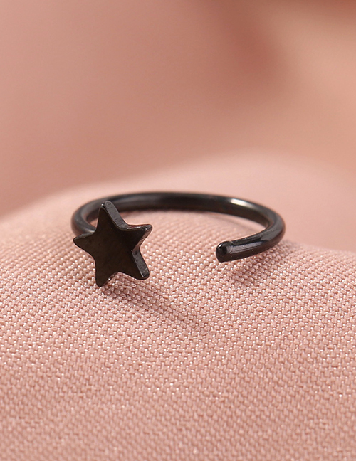 Fashion Black Stainless Steel Five-pointed Star Piercing Nose Nail