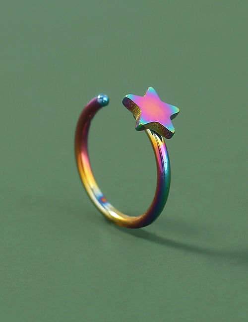 Fashion Color Stainless Steel Five-pointed Star Piercing Nose Nail