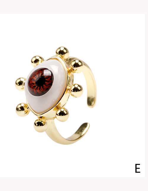 Fashion Red-brown Resin Eye Geometric Ring