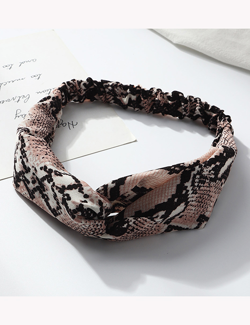 Fashion Serpentine Fabric Snake Pattern Cross Elastic Headband