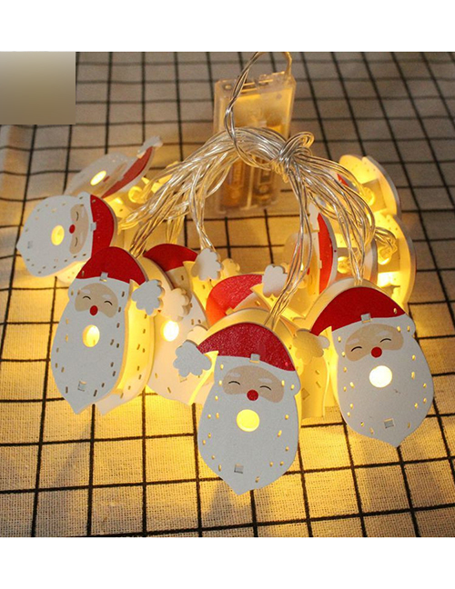 Fashion Wooden Santa Claus Solar Type 4 Meters 20 Lights Santa Claus Battery Box Light String (with Battery)