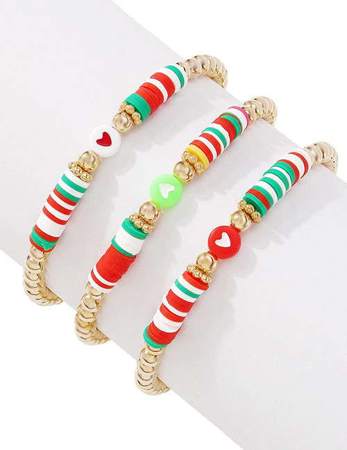 Fashion Color Christmas Colorful Beaded Clay Bracelet
