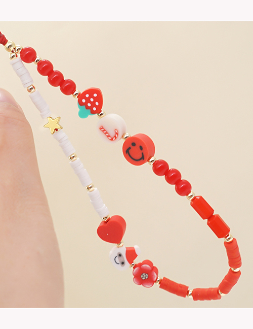 Fashion Red Suebito Smiley Strawberry Butterfly Christmas Snowman Beaded Phone Chain