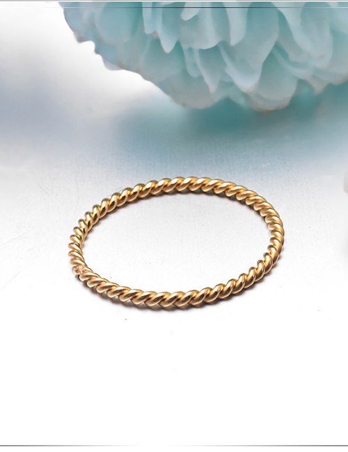Fashion Gold Color Titanium Steel Spiral Ring