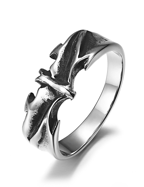 Fashion Silver Color Titanium Bat Ring