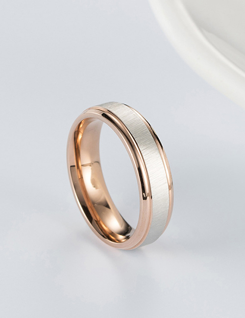 Fashion Brushed Titanium Steel Hengsha Geometric Ring