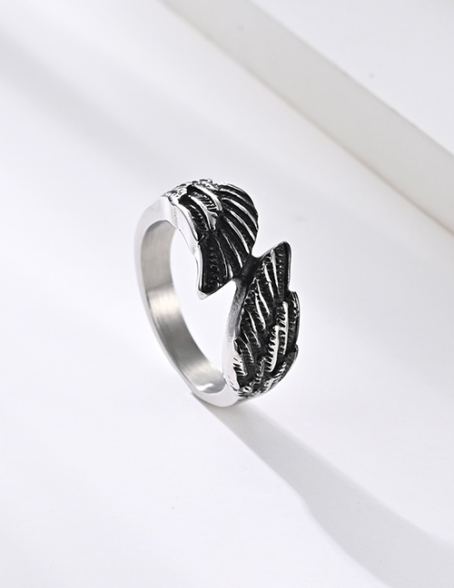 Fashion Silver Color Titanium Steel Wing Ring