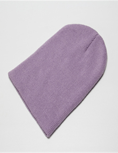 Fashion Purple Pure Color Straight Light Board Cap
