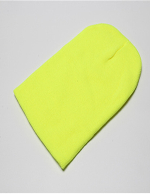 Fashion Fluorescent Yellow Pure Color Straight Light Board Cap
