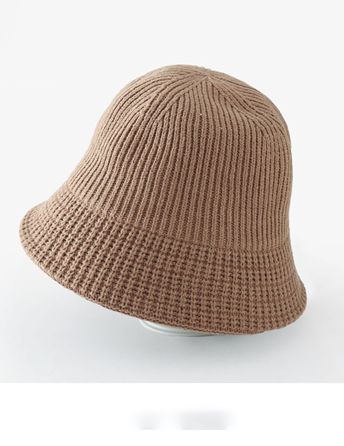 Fashion Coffee Knitted Straight Bell Fisherman Hat