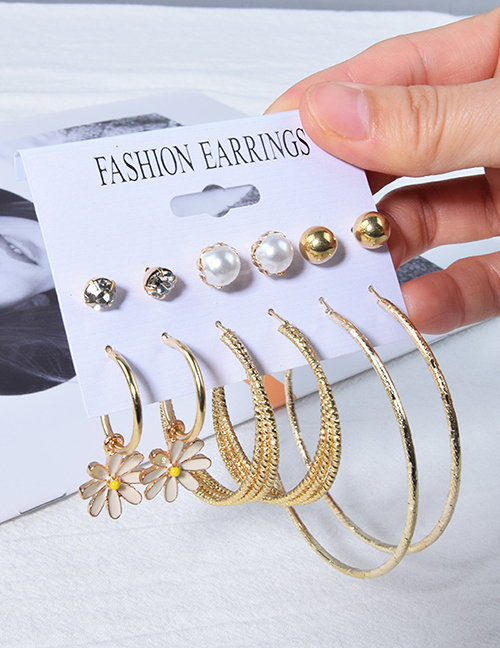 Fashion 10# Geometric Pearl Thread Butterfly Star Moon Irregular Earring Set