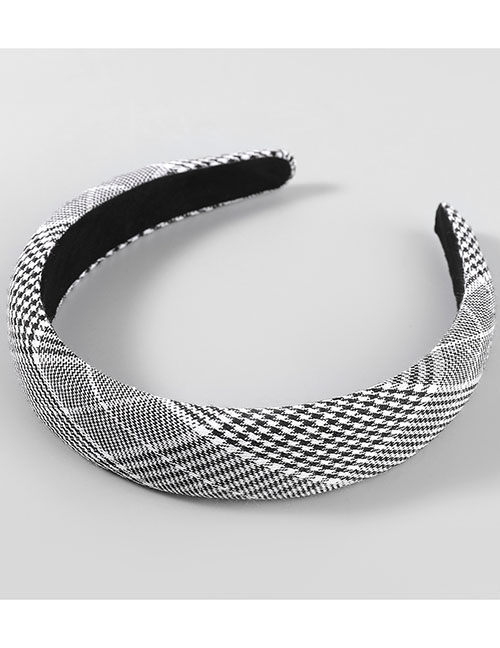Fashion Black And White Checked Fabric Headband