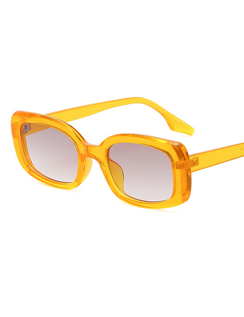 Fashion Yellow Resin Square Sunglasses
