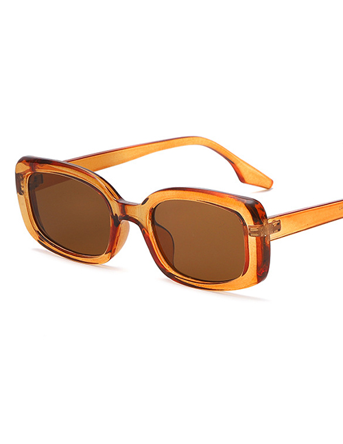 Fashion Tangerine Box Whole Tea Resin Square Sunglasses