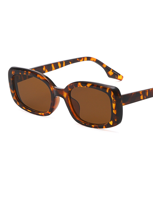 Fashion Leopard Resin Square Sunglasses