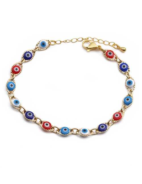 Fashion Color Copper Plated Real Gold Dripping Eye Bracelet