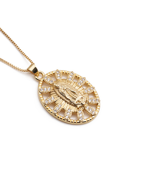 Fashion 1# Copper-plated Real Gold And Zirconium Maria Necklace