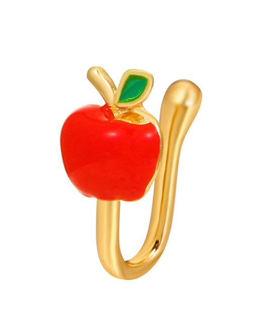 Fashion 05kc Golden Apple Christmas Series Oil Drip U-shaped Piercing Nose Nails