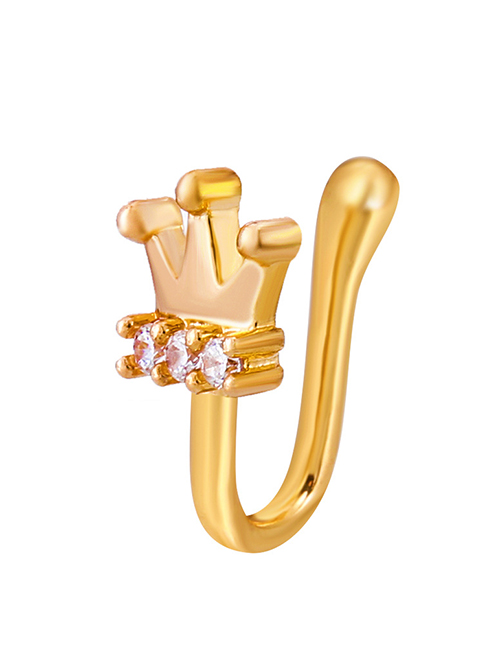 Fashion 03kc Gold Crown Wg-1383 Christmas Series Oil Drip U-shaped Piercing Nose Nails