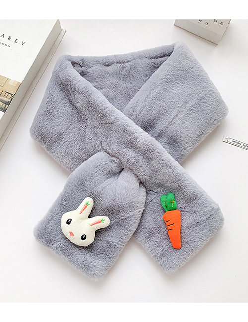 Fashion Grey Rabbit Children's Plush Cartoon Collar