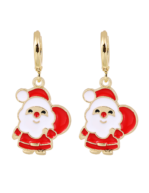 Fashion Red Alloy Dripping Christmas Earrings