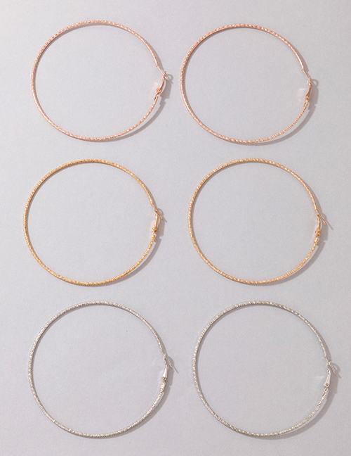 Fashion Gold+silver Alloy Geometric Element Ring Ear Ring Set