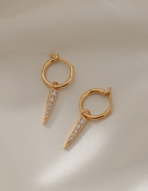 Fashion Gold Alloy Diamond Nail Earrings