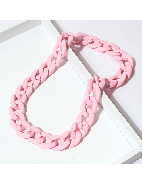 Fashion Pink Resin Geometric Chain Pet Collar