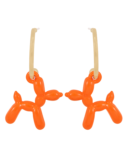 Fashion Orange Alloy Dripping Dog Earrings
