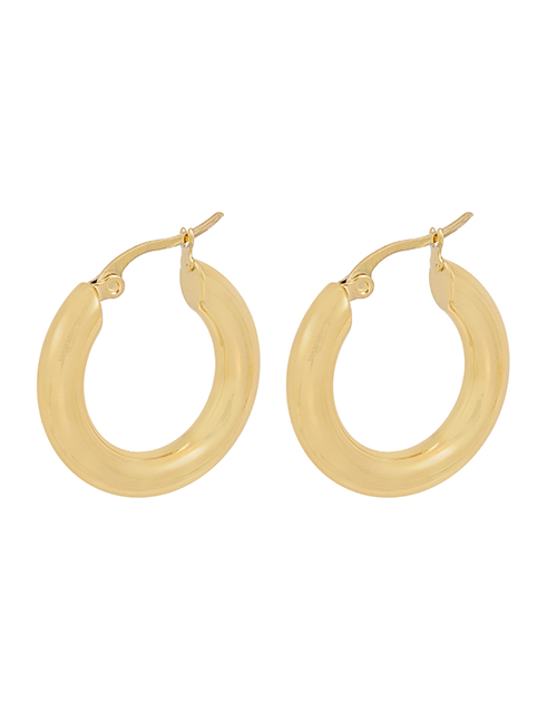 Fashion Gold Titanium Steel Geometric Circle Ear Ring