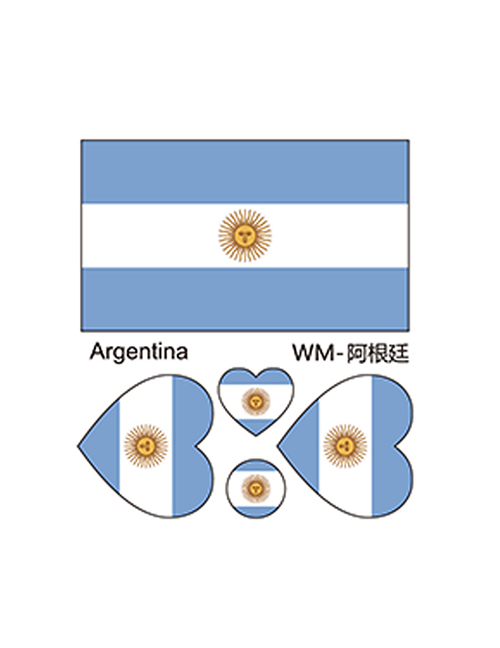 Fashion Argentina Environmental Protection World Flag Face Tattoo Stickers Waterproof