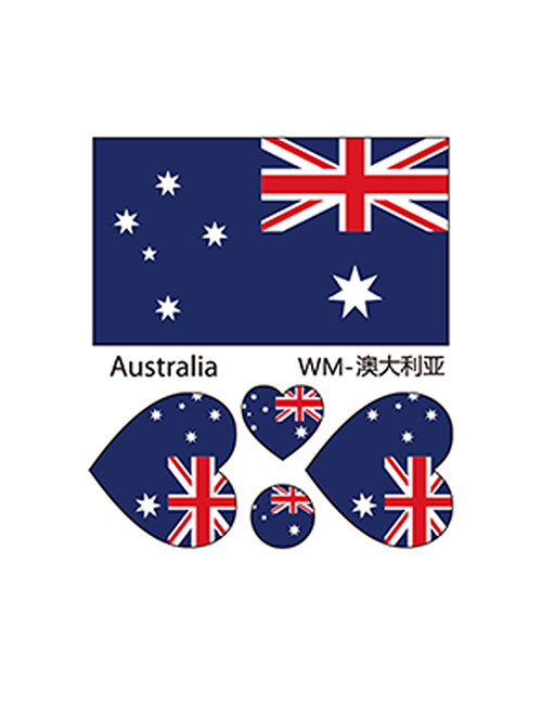 Fashion Australia Environmental Protection World Flag Face Tattoo Stickers Waterproof
