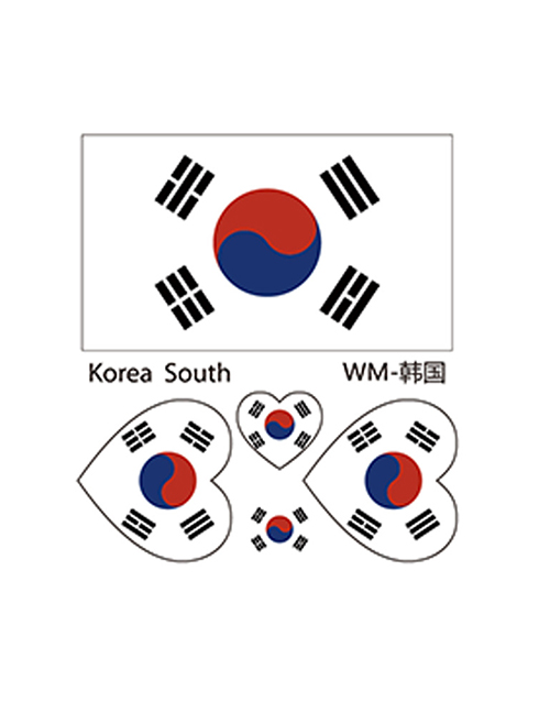 Fashion South Korea Environmental Protection World Flag Face Tattoo Stickers Waterproof